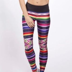 Gold Sheep Serape yoga pants M